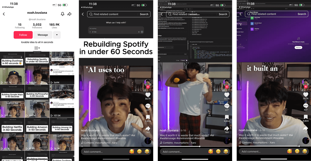 Lovable’s TikTok Strategy: “I build Netflix in 60 secs”