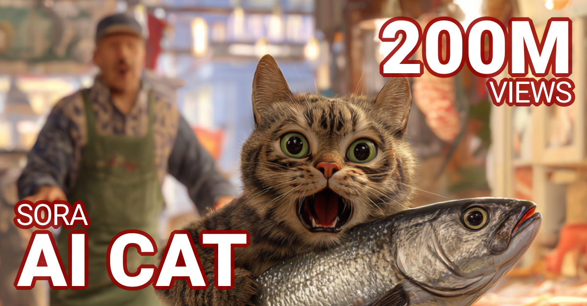 Cat stealing fish is the first Sora video to hit 200M views