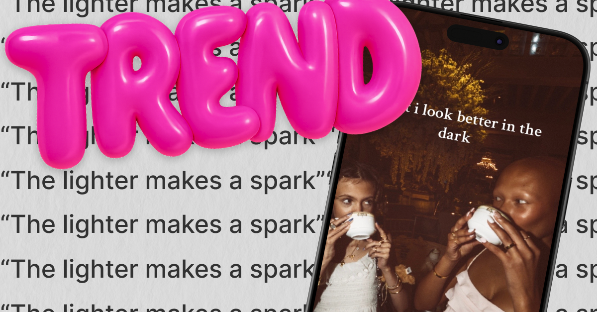 The lighter makes a spark, but I look better in the dark